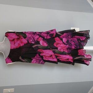 NWT SLNY floral tiered dress, size 14